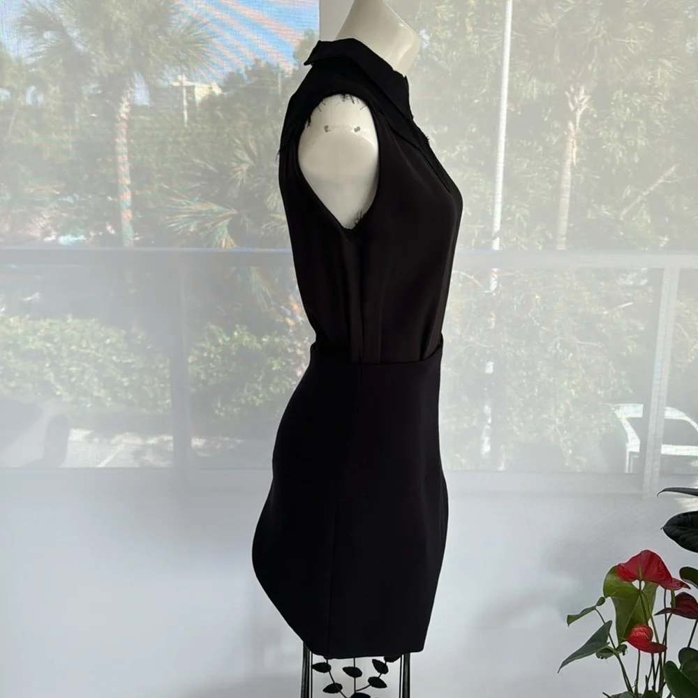 Bimba Y Lola Black Zip Collar Dress sleeveless, size:S